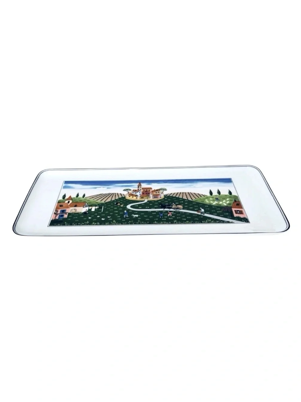 Villeroy & Boch Design Naif sandwich tray village scene by artist Gérard Laplau
